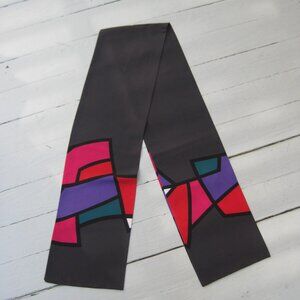 Vintage Punchy Mod Color Block Abstract Art Scarf
